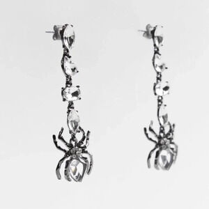 Zara Gothic Spider Crystal Earrings